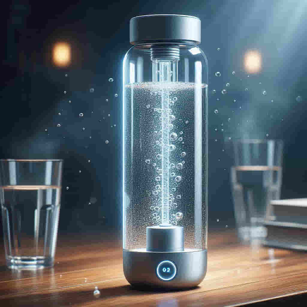 Portable hydrogen water bottle generating hydrogen-rich water through electrolysis for enhanced hydration and health benefits